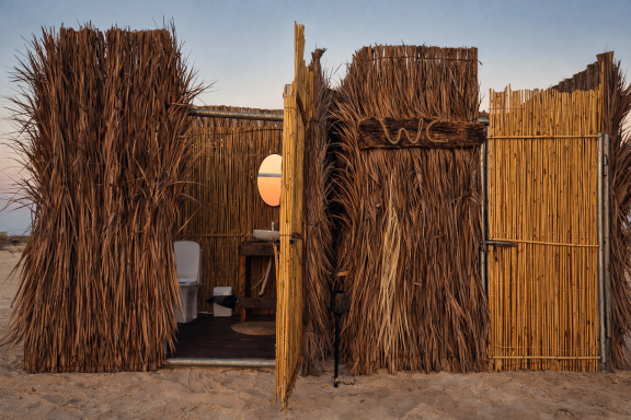 Shared bathrooms at Ocean Camp Bar Al Hikman Shared bathrooms at Ocean Camp Bar Al Hikman