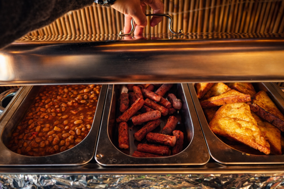 Breakfast buffet at Ocean Camp Bar Al Hikman Breakfast buffet at Ocean Camp Bar Al Hikman