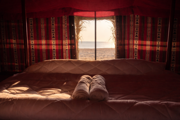 View from the room at Ocean Camp Bar Al Hikman View from the room at Ocean Camp Bar Al Hikman