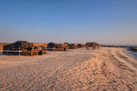 Ocean Camp Bar Al Hikman by day Ocean Camp Bar Al Hikman by day