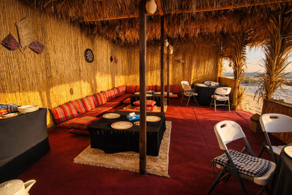 Restaurant and lounge at Ocean Camp Bar Al Hikman Restaurant and lounge at Ocean Camp Bar Al Hikman