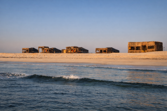 Ocean Camp Bar Al Hikman by day Ocean Camp Bar Al Hikman by day