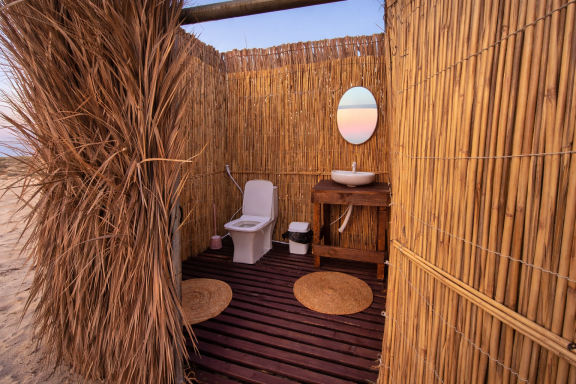Shared bathrooms at Ocean Camp Bar Al Hikman Shared bathrooms at Ocean Camp Bar Al Hikman
