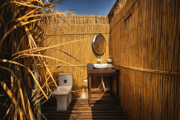 Shared bathrooms at Ocean Camp Bar Al Hikman Shared bathrooms at Ocean Camp Bar Al Hikman